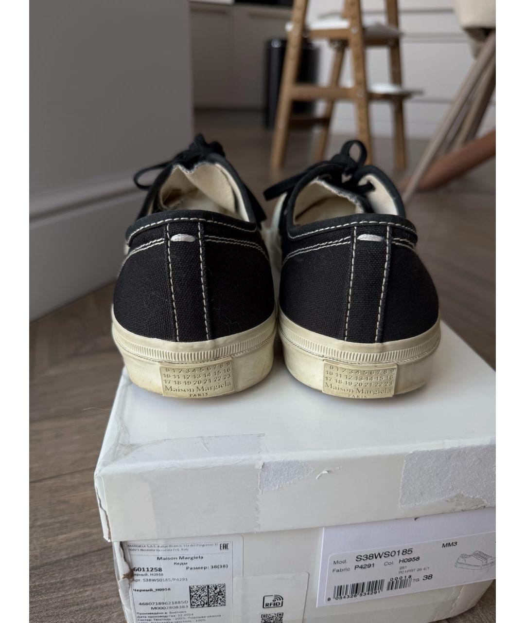 MAISON MARGIELA Черные текстильные кеды, фото 3