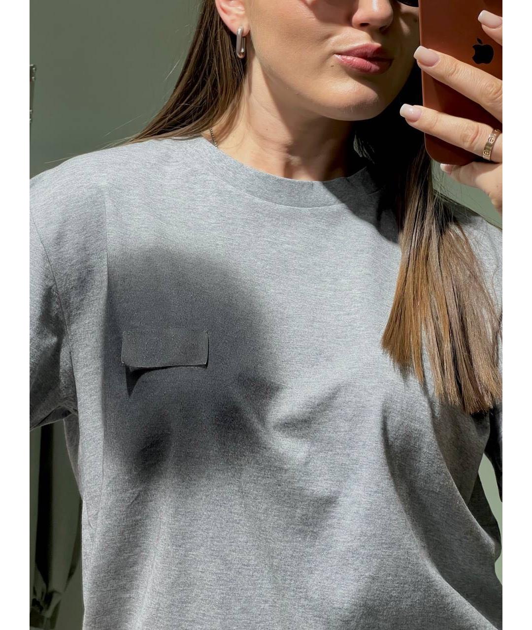 MM6 MAISON MARGIELA Серая хлопковая футболка, фото 3