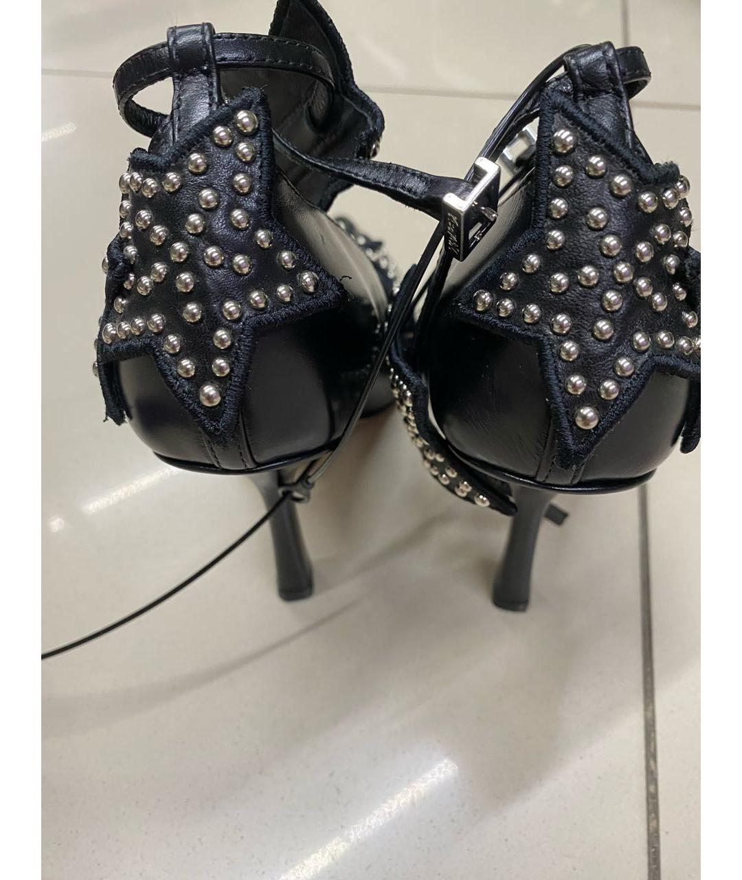 DSQUARED2 Черные кожаные босоножки, фото 3