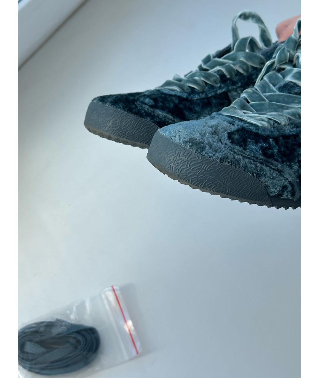 ONITSUKA TIGER Бирюзовые бархатные кеды, фото 6
