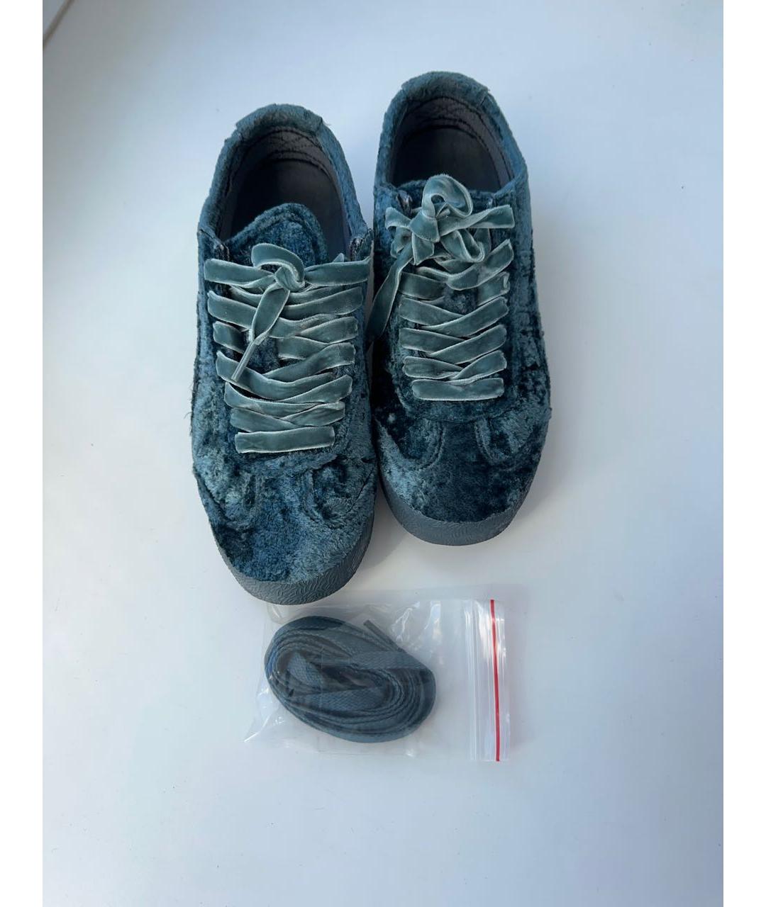 ONITSUKA TIGER Бирюзовые бархатные кеды, фото 3