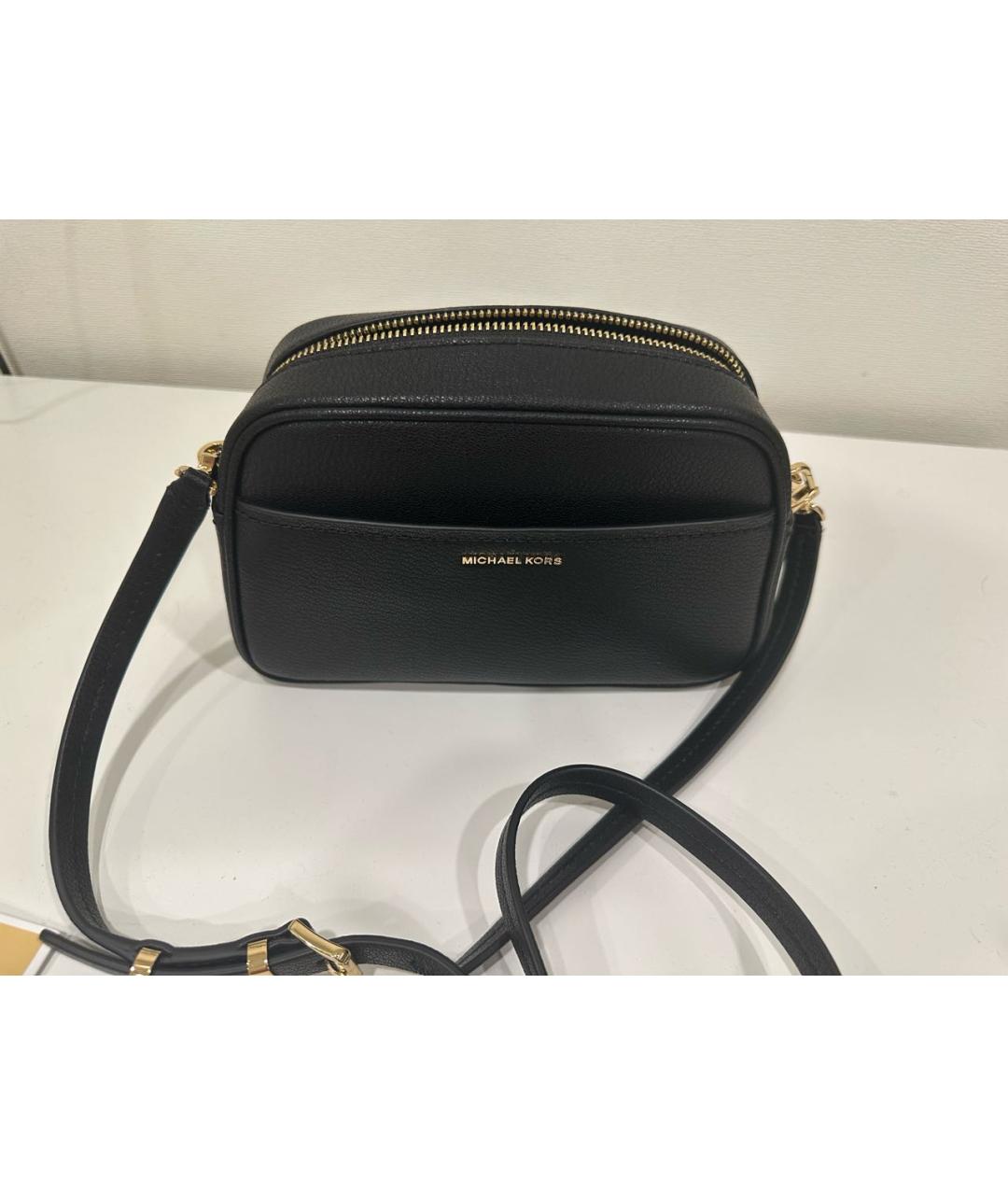 MICHAEL KORS Черная кожаная сумка через плечо, фото 2
