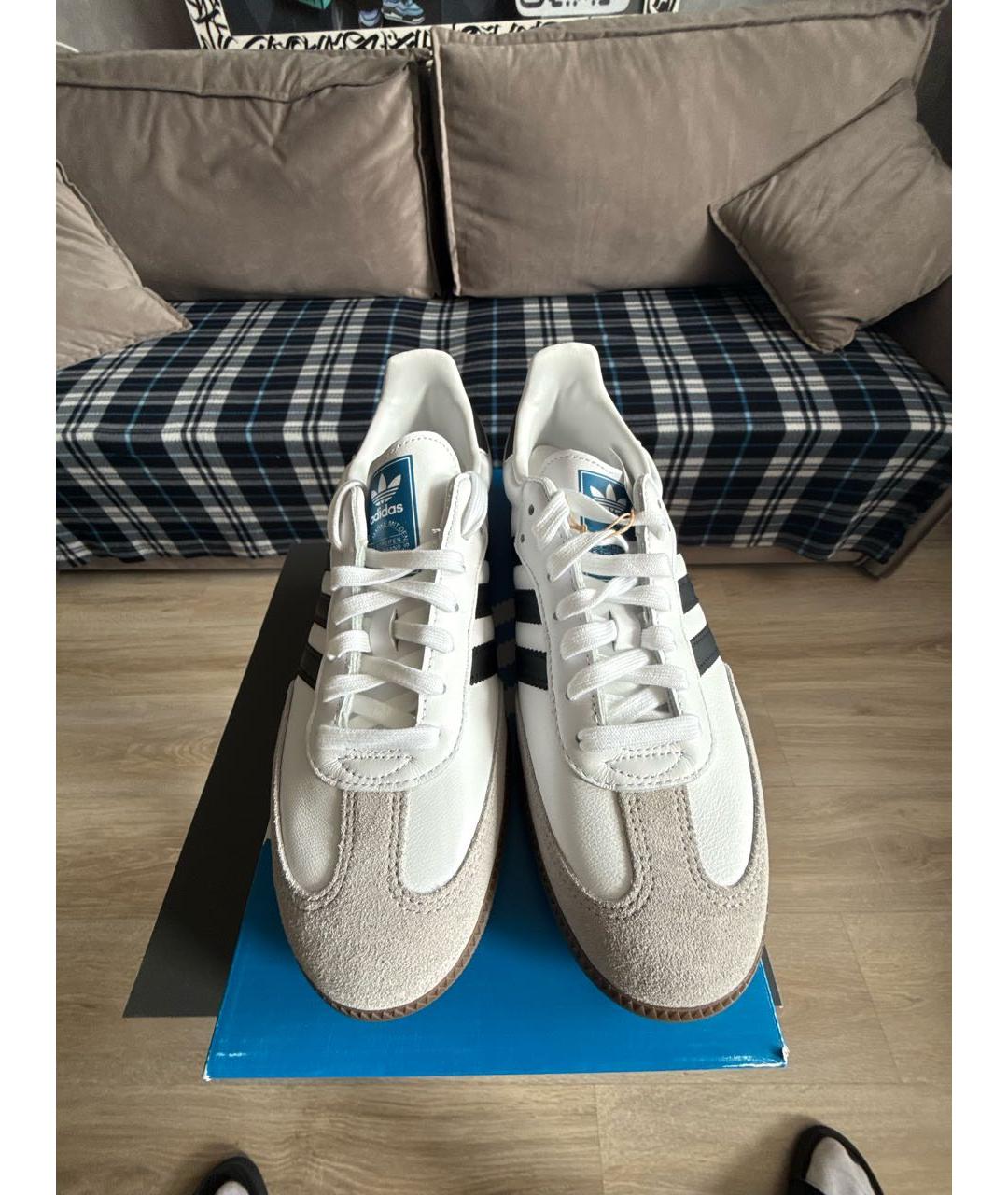 ADIDAS Белые кожаные низкие кроссовки / кеды, фото 7