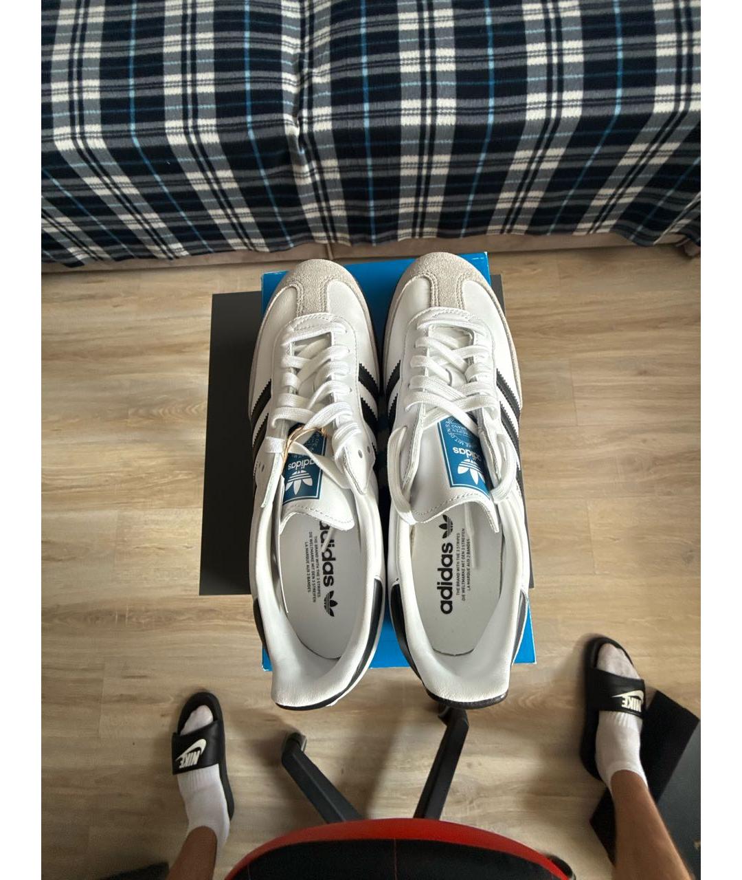 ADIDAS Белые кожаные низкие кроссовки / кеды, фото 3