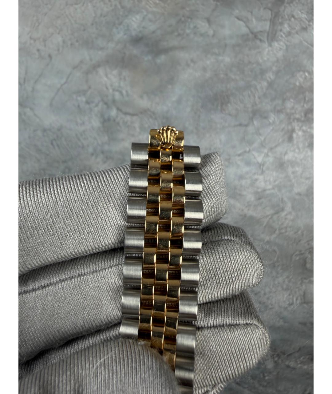 ROLEX Черные часы из желтого золота, фото 8