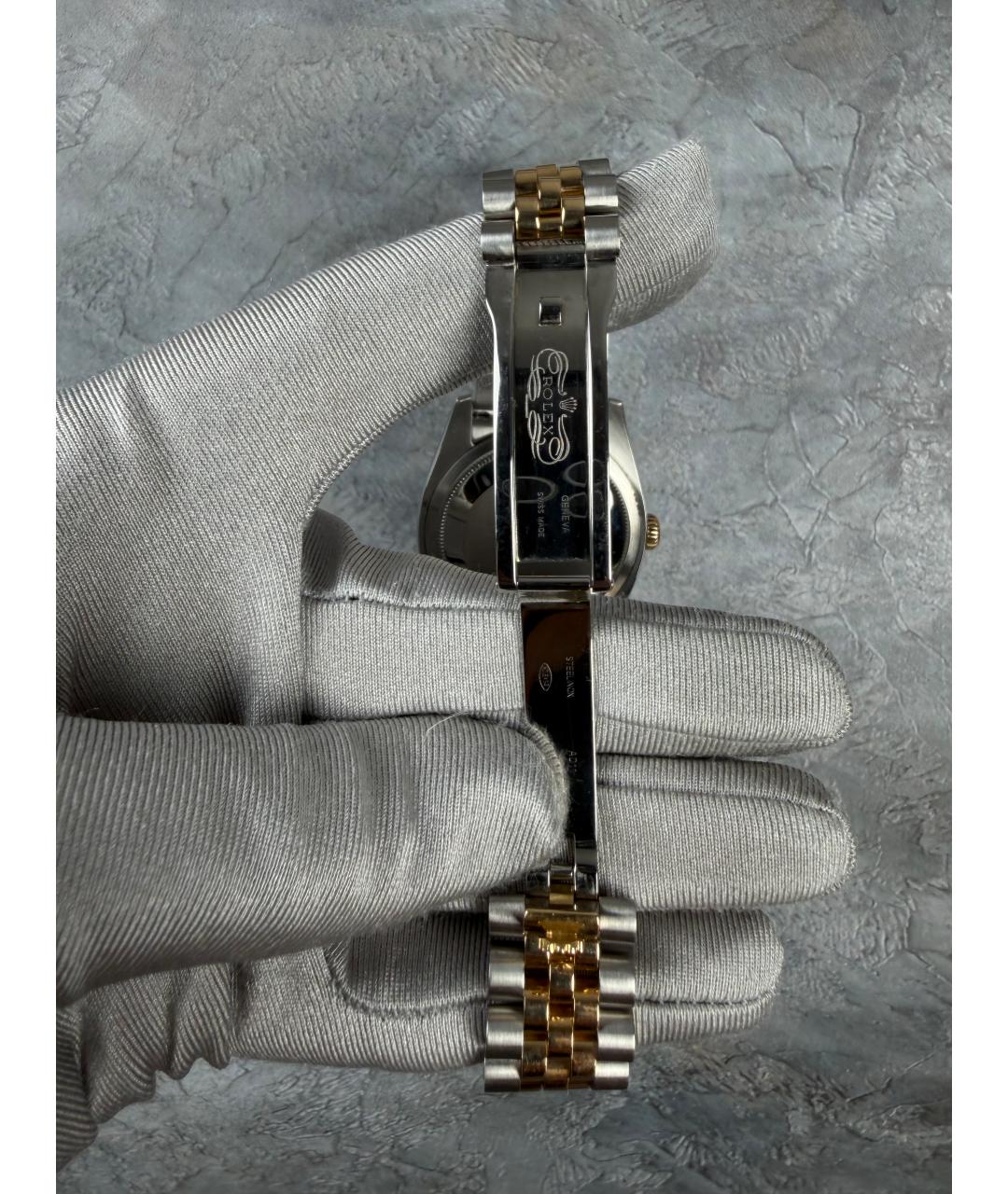ROLEX Черные часы из желтого золота, фото 9