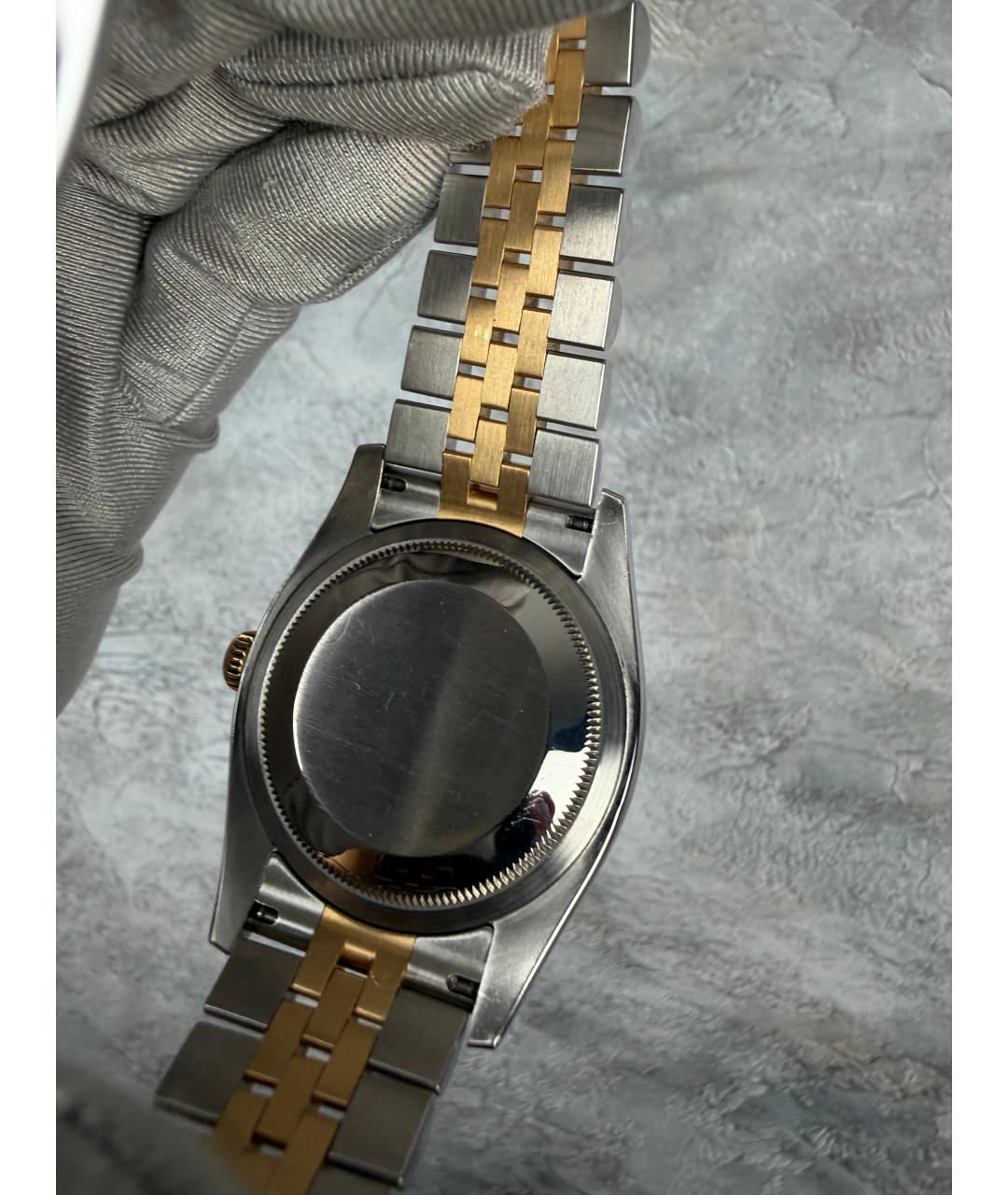 ROLEX Черные часы из желтого золота, фото 7