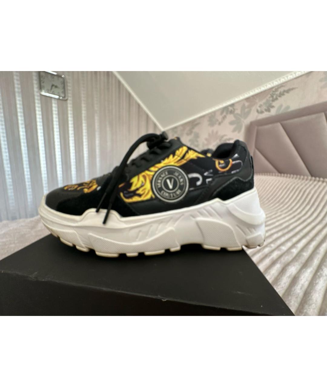 VERSACE JEANS COUTURE Черные текстильные кроссовки, фото 2