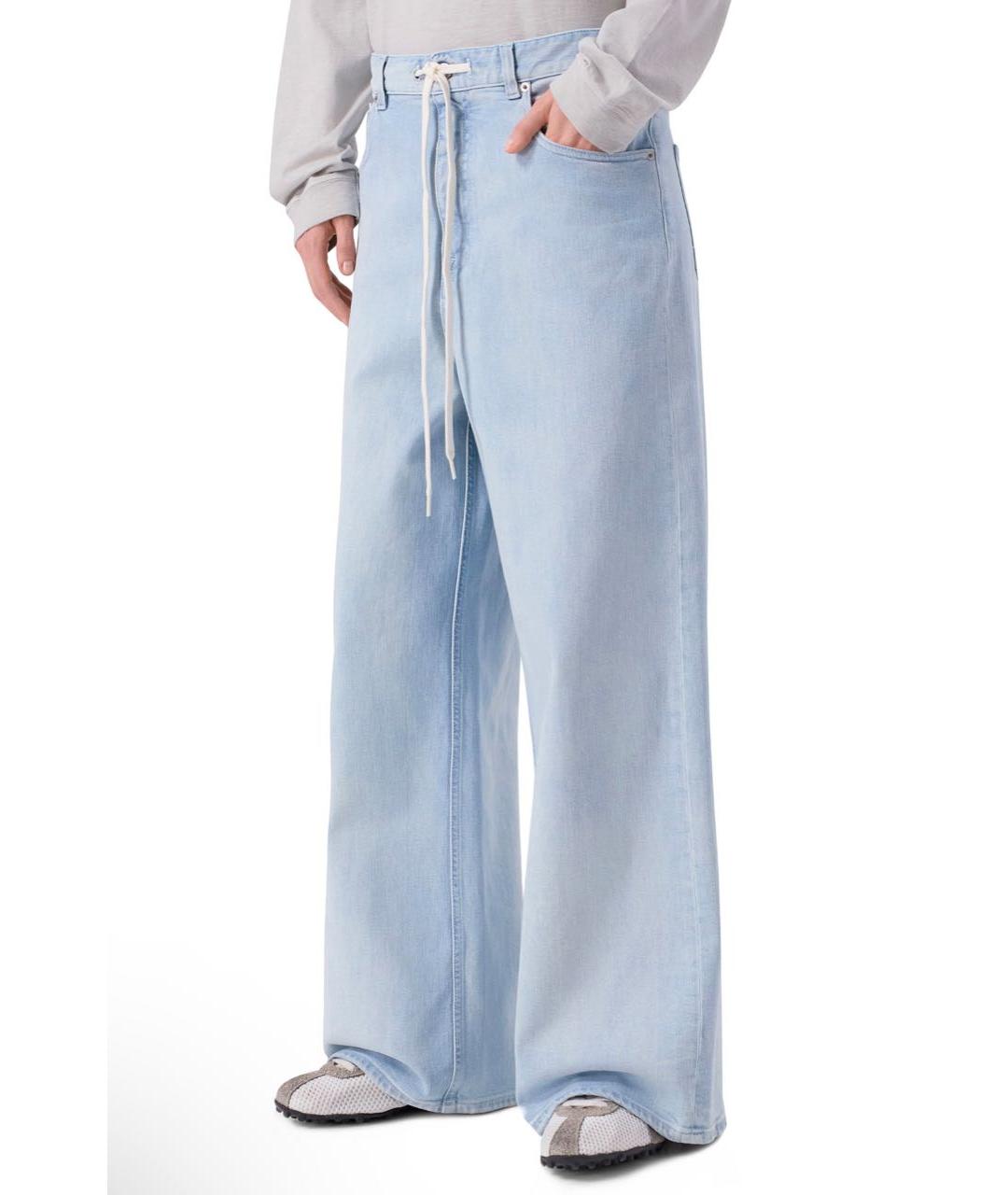 MM6 MAISON MARGIELA Голубые хлопковые прямые джинсы, фото 5