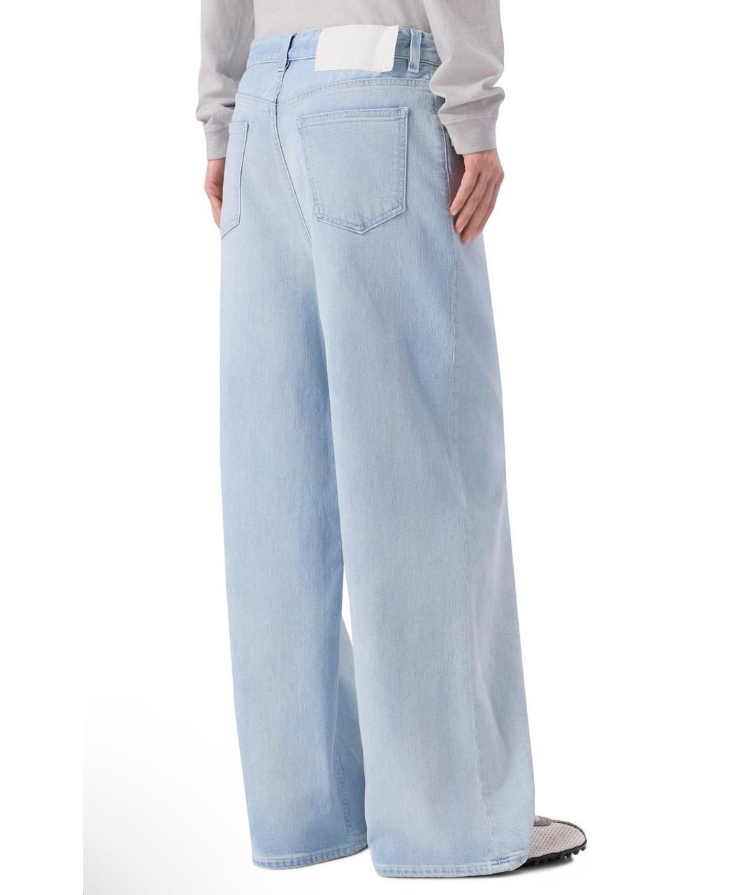 MM6 MAISON MARGIELA Голубые хлопковые прямые джинсы, фото 7