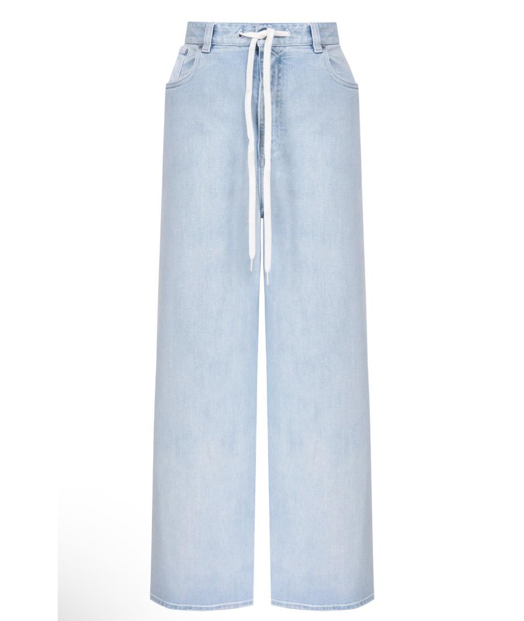 MM6 MAISON MARGIELA Голубые хлопковые прямые джинсы, фото 1