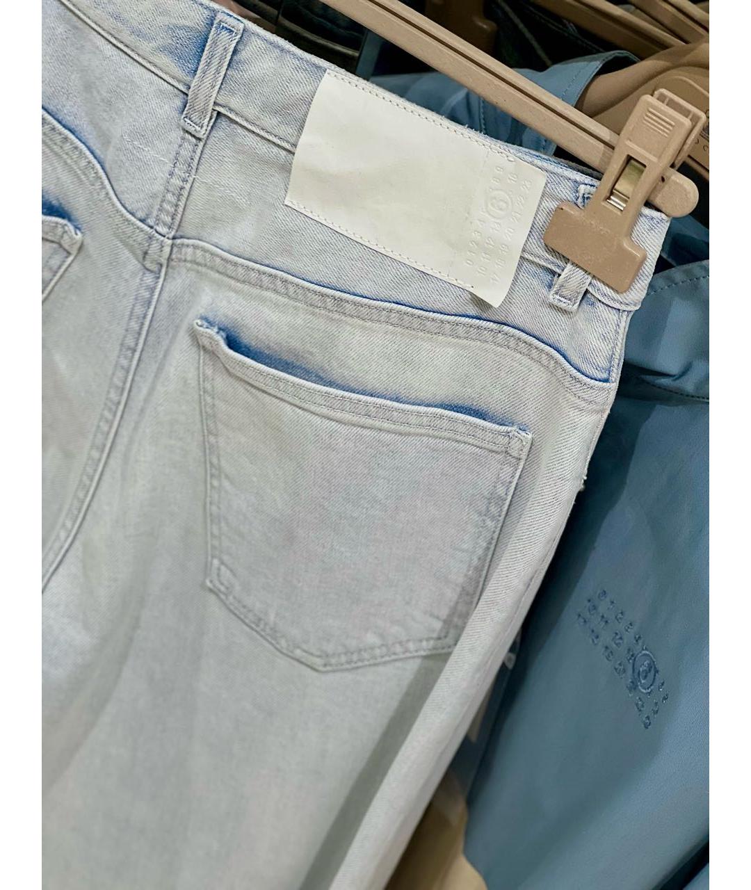 MM6 MAISON MARGIELA Голубые хлопковые прямые джинсы, фото 4