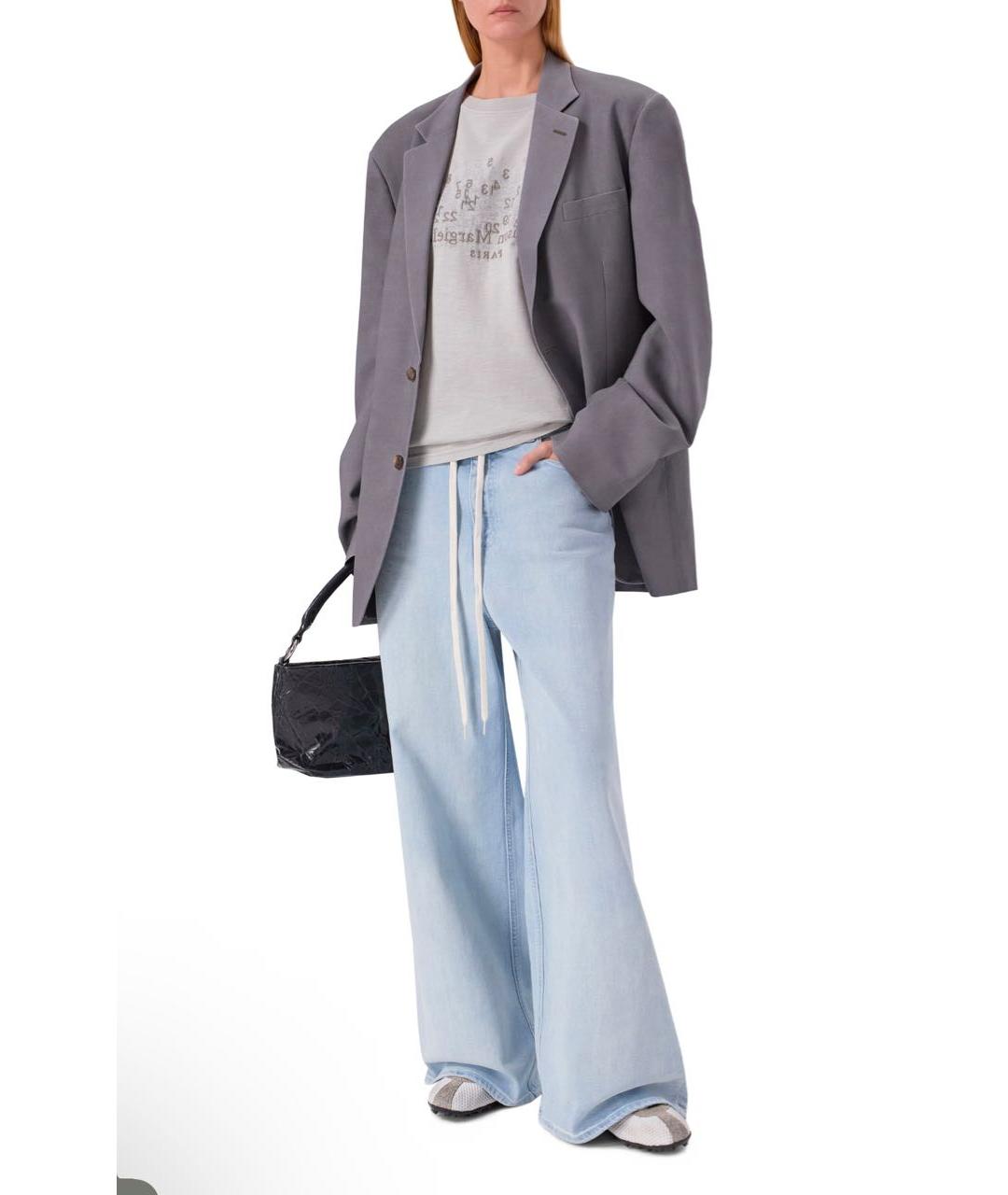 MM6 MAISON MARGIELA Голубые хлопковые прямые джинсы, фото 6