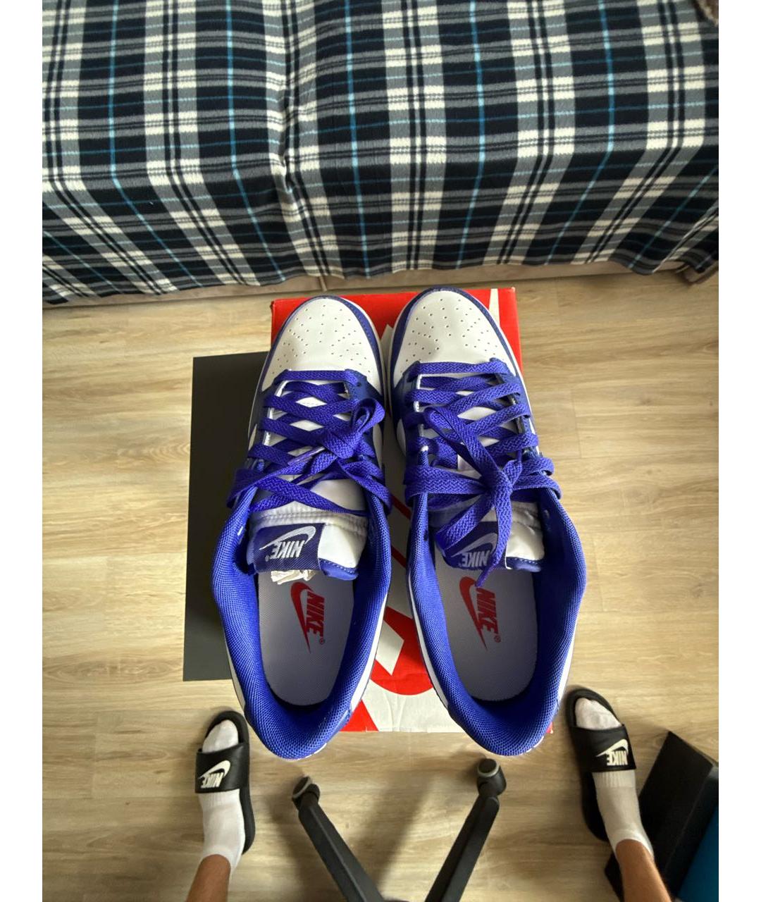 NIKE Фиолетовые кожаные низкие кроссовки / кеды, фото 3