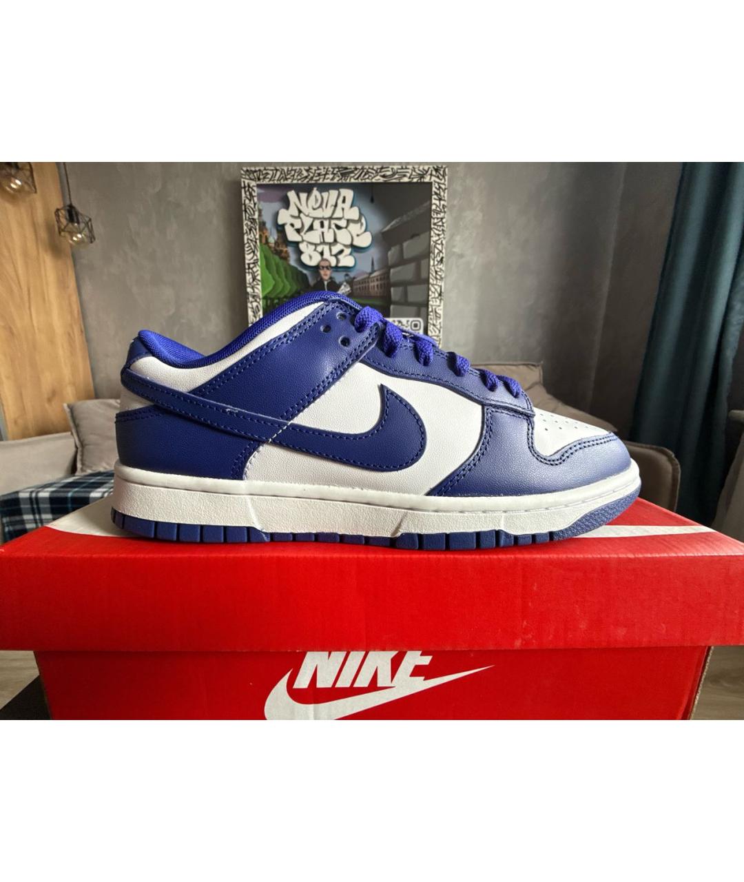 NIKE Фиолетовые кожаные низкие кроссовки / кеды, фото 9