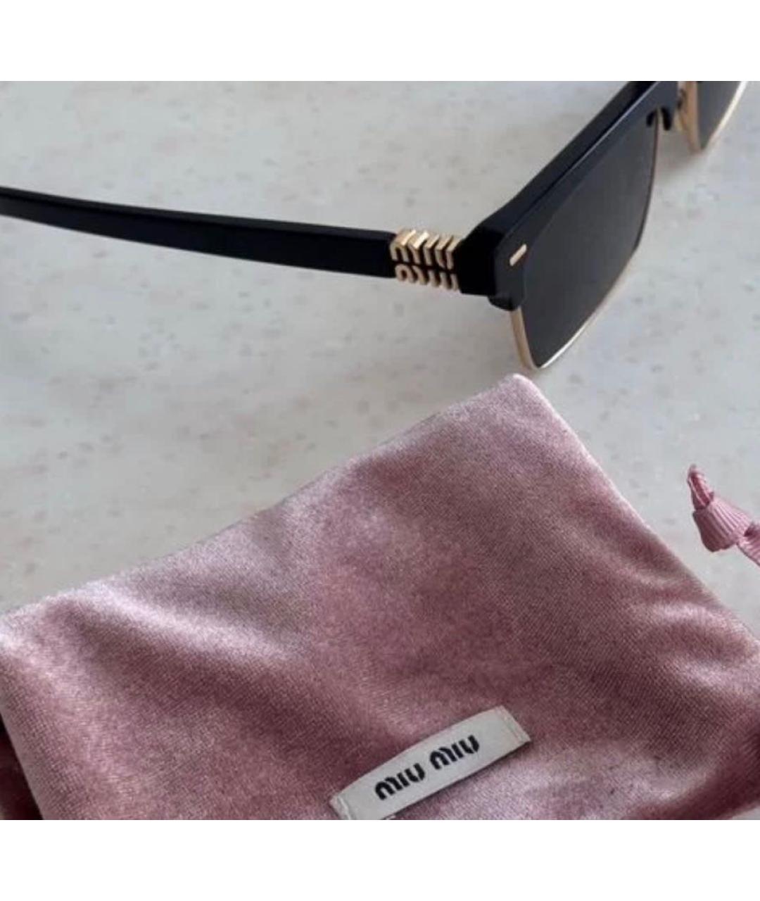 MIU MIU Черные пластиковые солнцезащитные очки, фото 4
