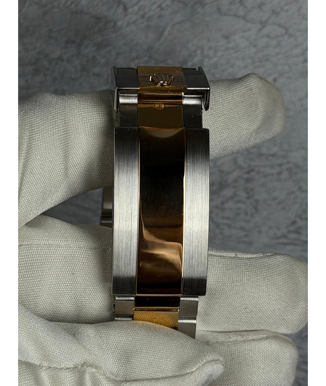 ROLEX Черные часы из желтого золота, фото 9