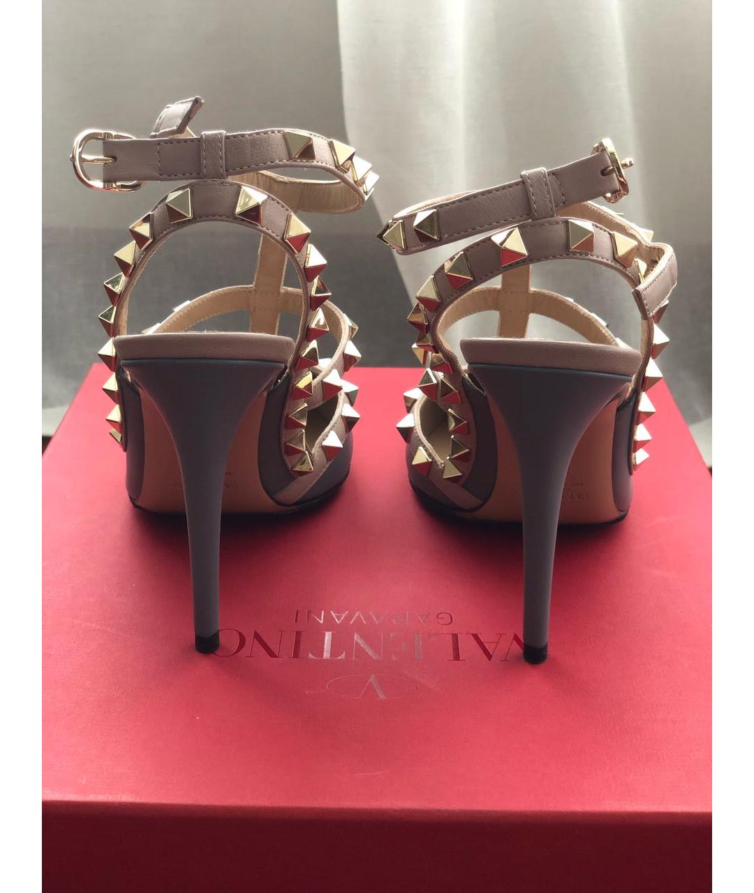 VALENTINO Голубые кожаные босоножки, фото 4