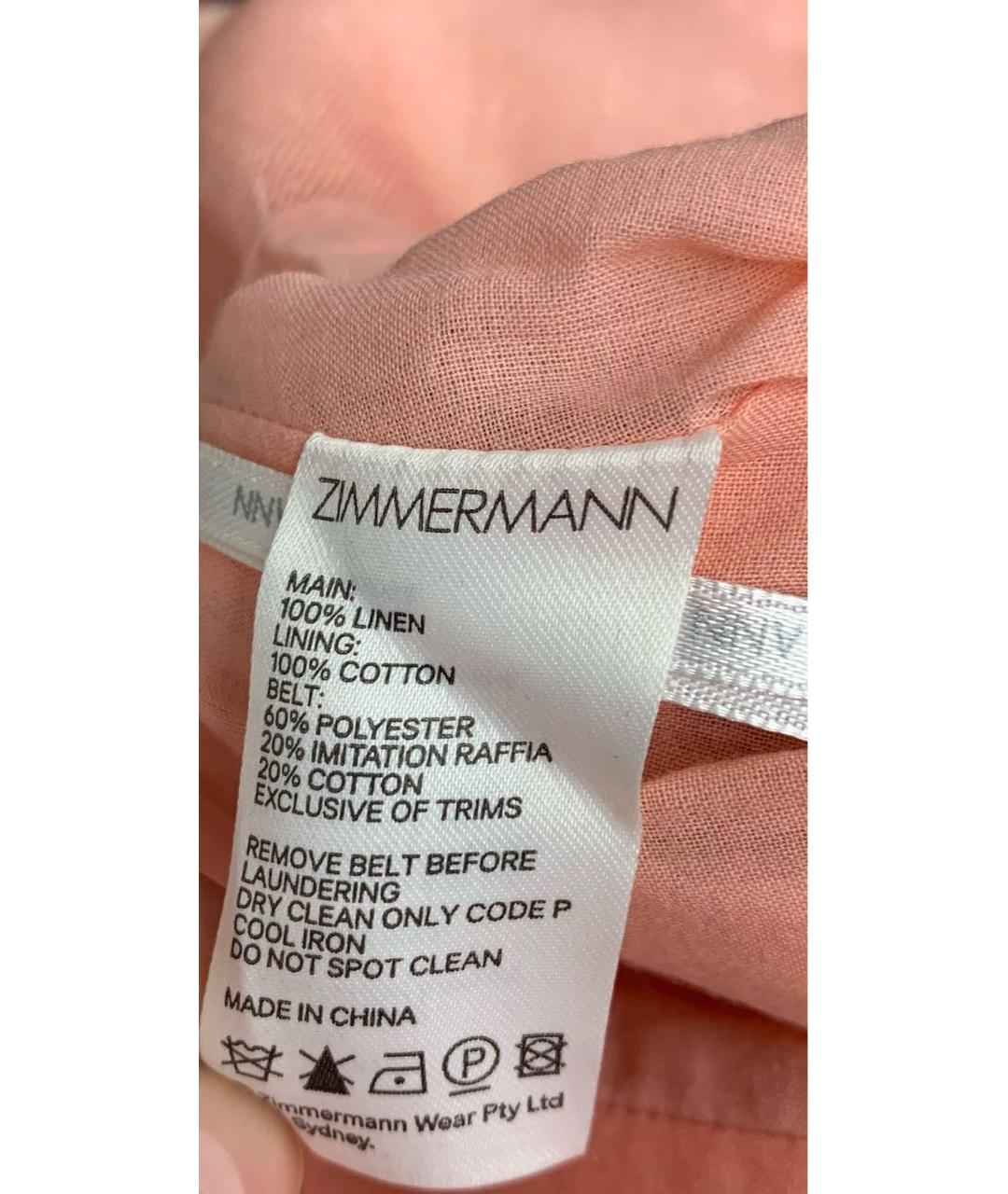 ZIMMERMANN Розовые льняные шорты, фото 6