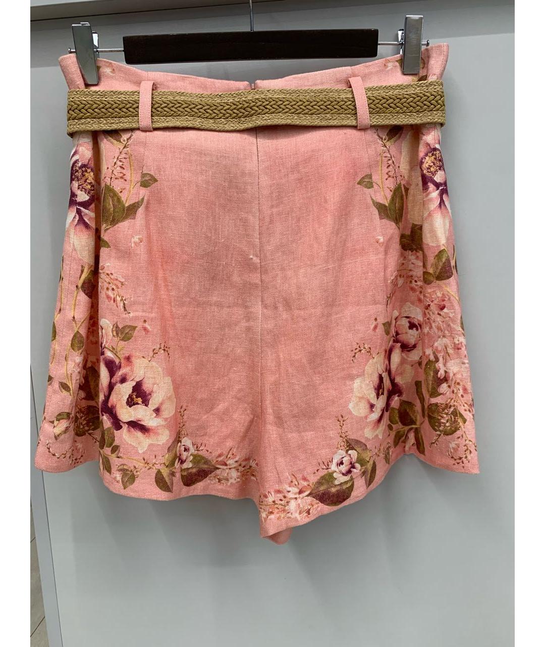 ZIMMERMANN Розовые льняные шорты, фото 4