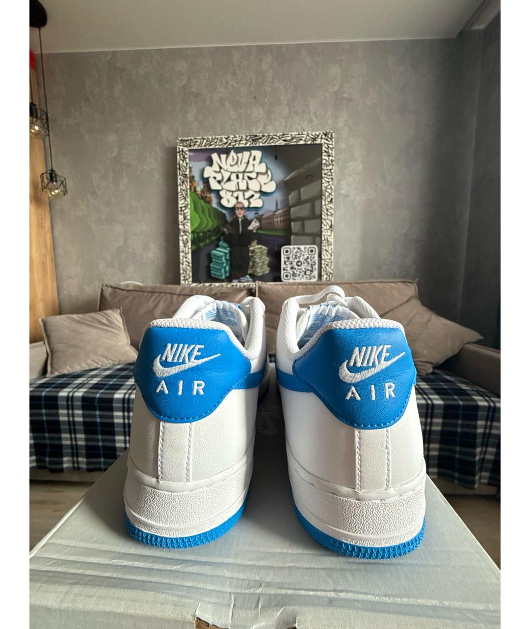 NIKE Белые кожаные высокие кроссовки / кеды, фото 4