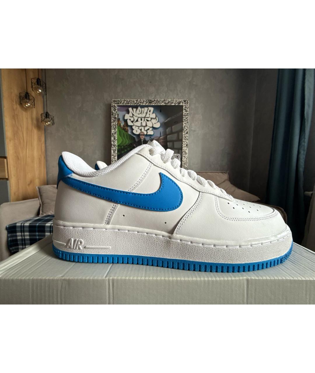 NIKE Белые кожаные высокие кроссовки / кеды, фото 5