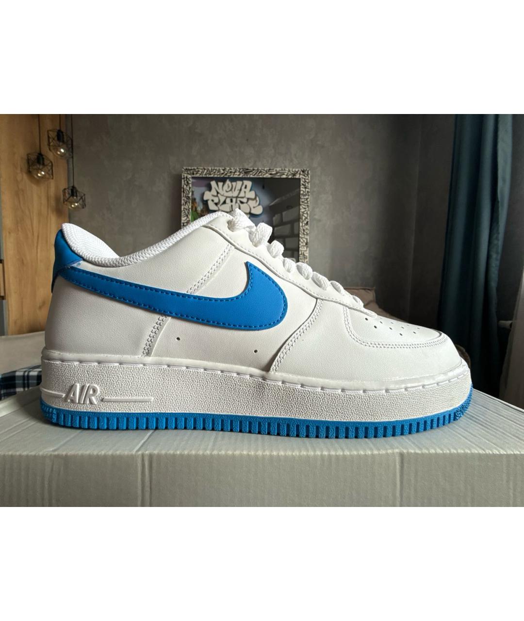 NIKE Белые кожаные высокие кроссовки / кеды, фото 9