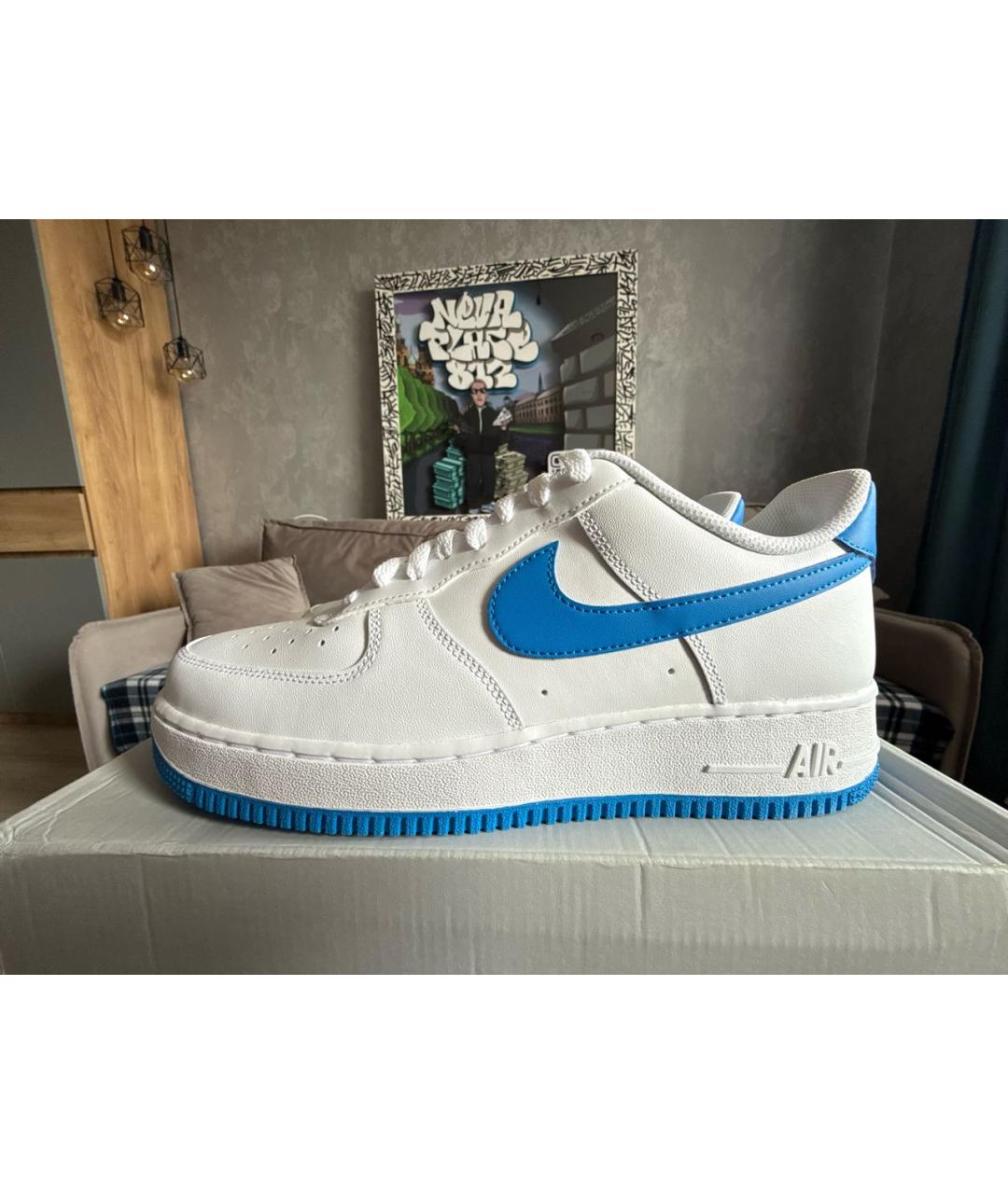 NIKE Белые кожаные высокие кроссовки / кеды, фото 7