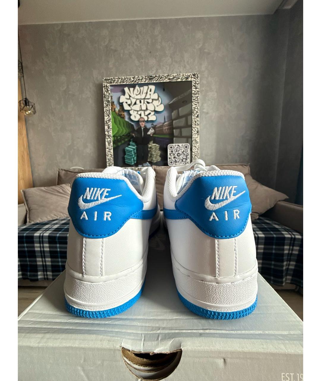 NIKE Белые кожаные высокие кроссовки / кеды, фото 6