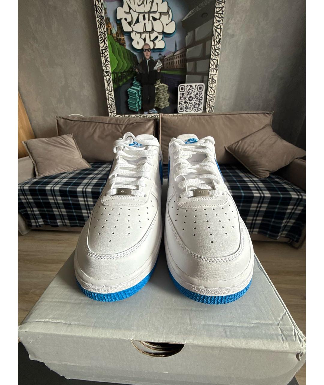 NIKE Белые кожаные высокие кроссовки / кеды, фото 8