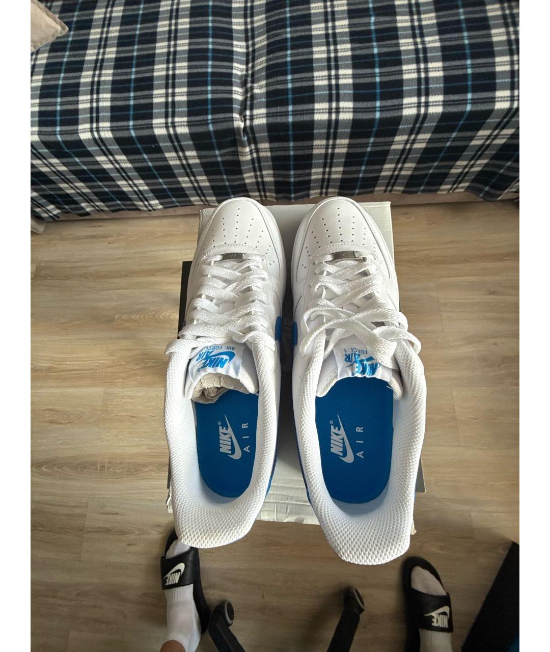 NIKE Белые кожаные высокие кроссовки / кеды, фото 3