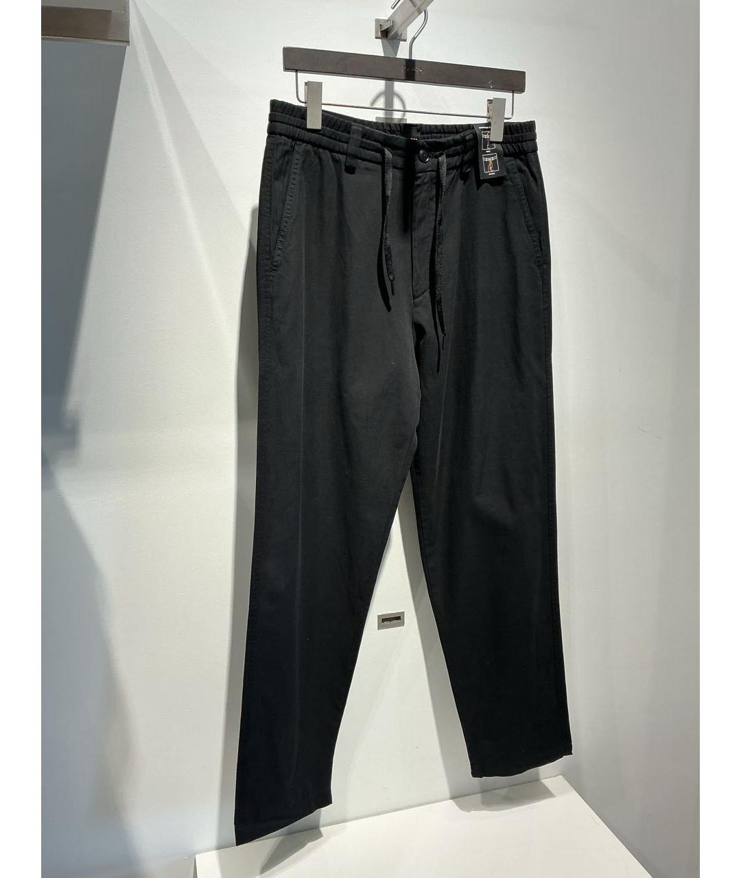 HUGO BOSS Черные хлопковые повседневные брюки, фото 2