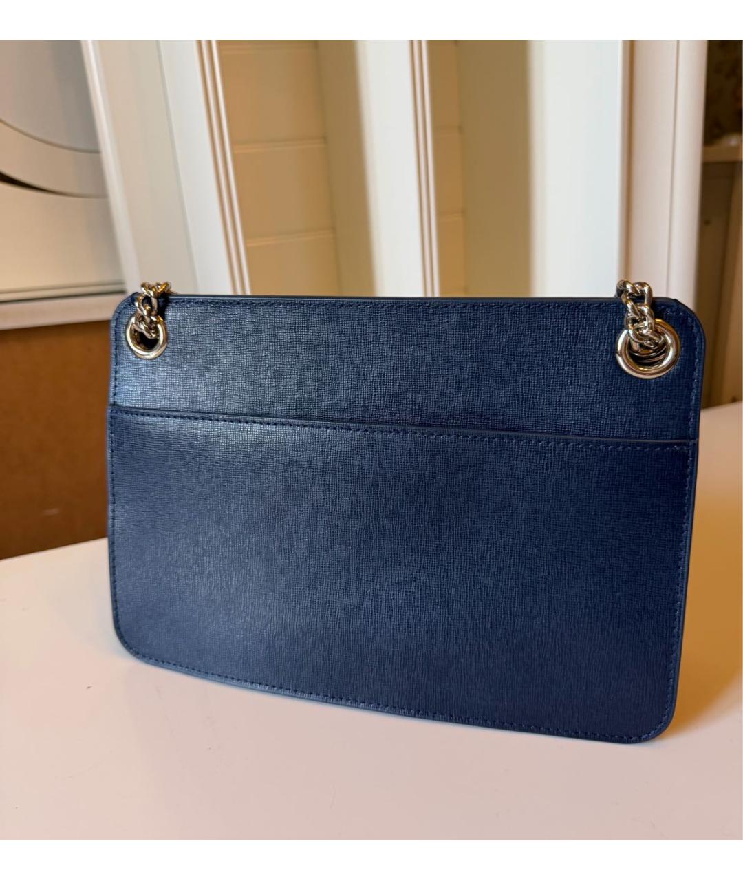 FURLA Темно-синяя кожаная сумка через плечо, фото 3