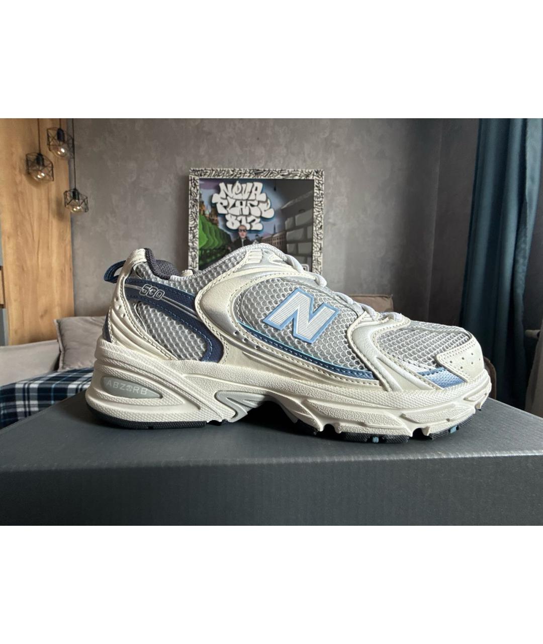 NEW BALANCE Голубые текстильные кроссовки, фото 9