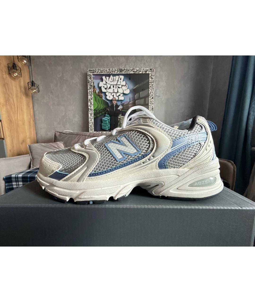 NEW BALANCE Голубые текстильные кроссовки, фото 7