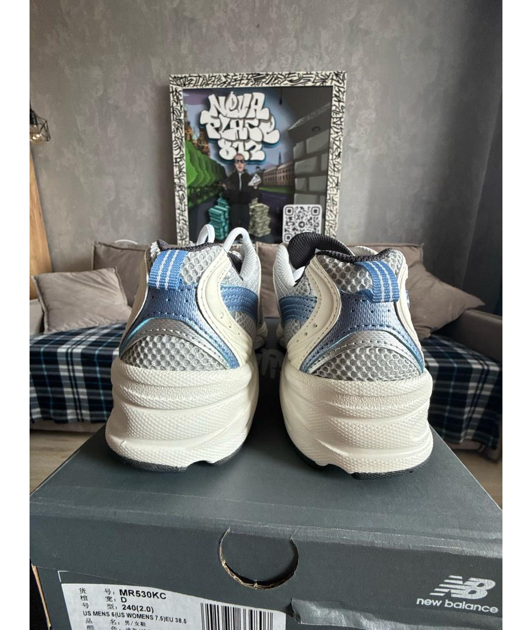 NEW BALANCE Голубые текстильные кроссовки, фото 6