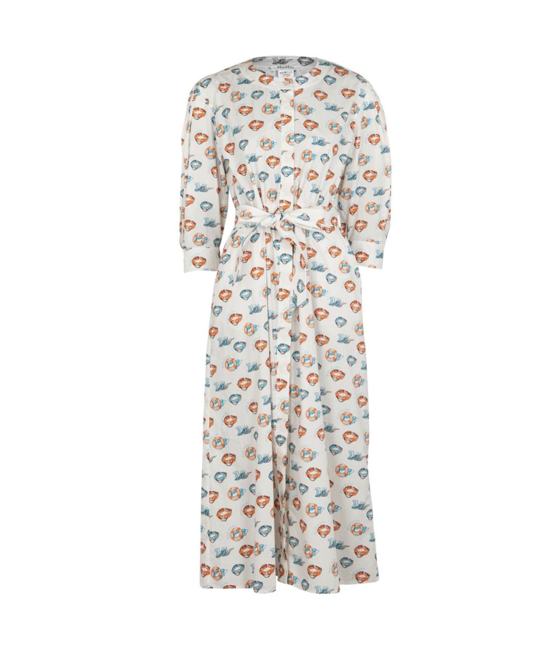 MAX MARA Белое хлопковое повседневное платье, фото 1