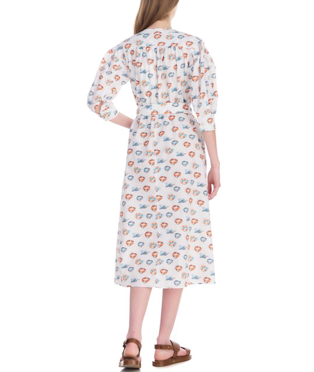 MAX MARA Белое хлопковое повседневное платье, фото 2
