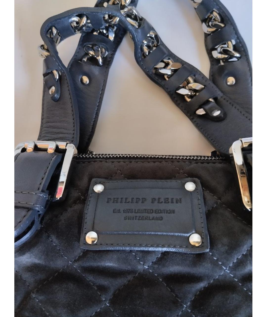 PHILIPP PLEIN Черная сумка с короткими ручками, фото 6