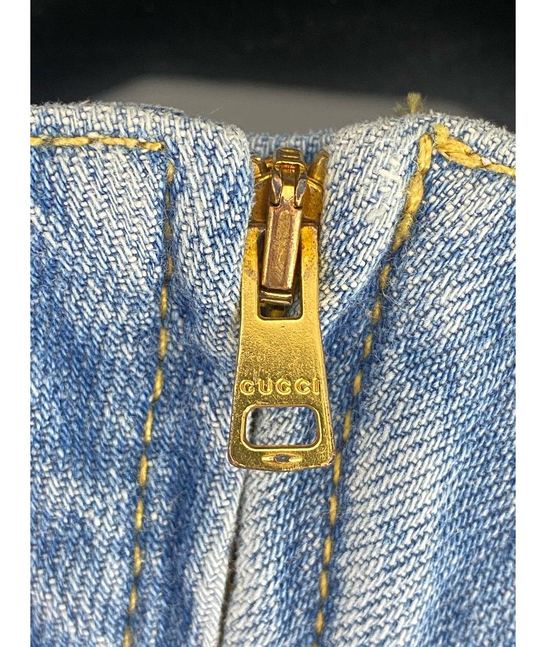GUCCI Синее хлопковое повседневное платье, фото 4