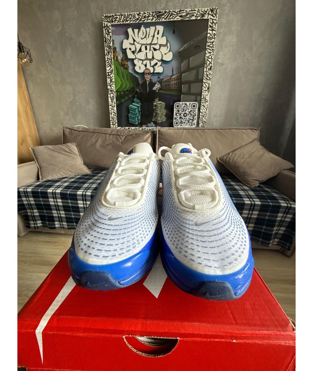 NIKE Синие текстильные высокие кроссовки / кеды, фото 2