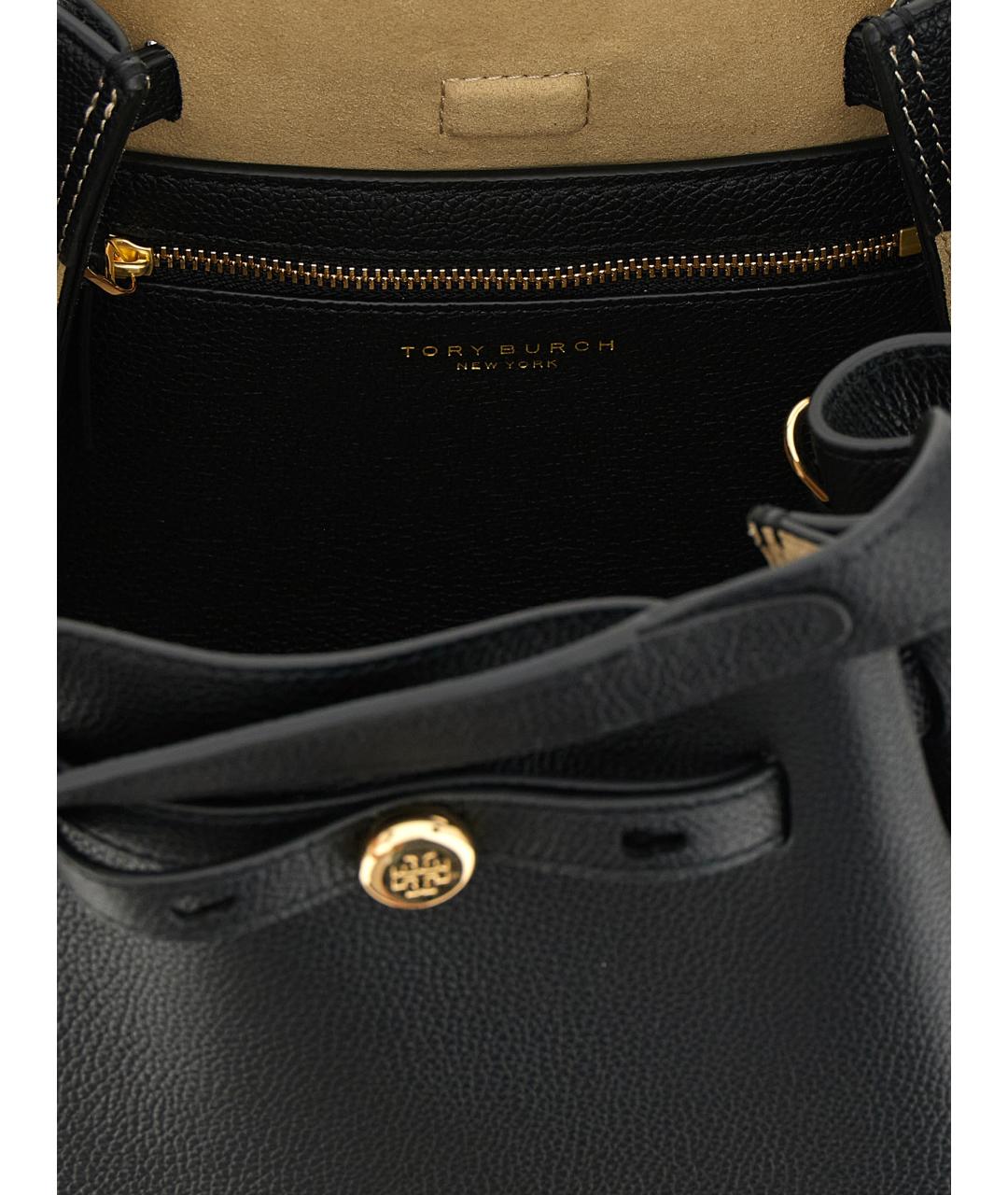TORY BURCH Черная кожаная сумка через плечо, фото 4