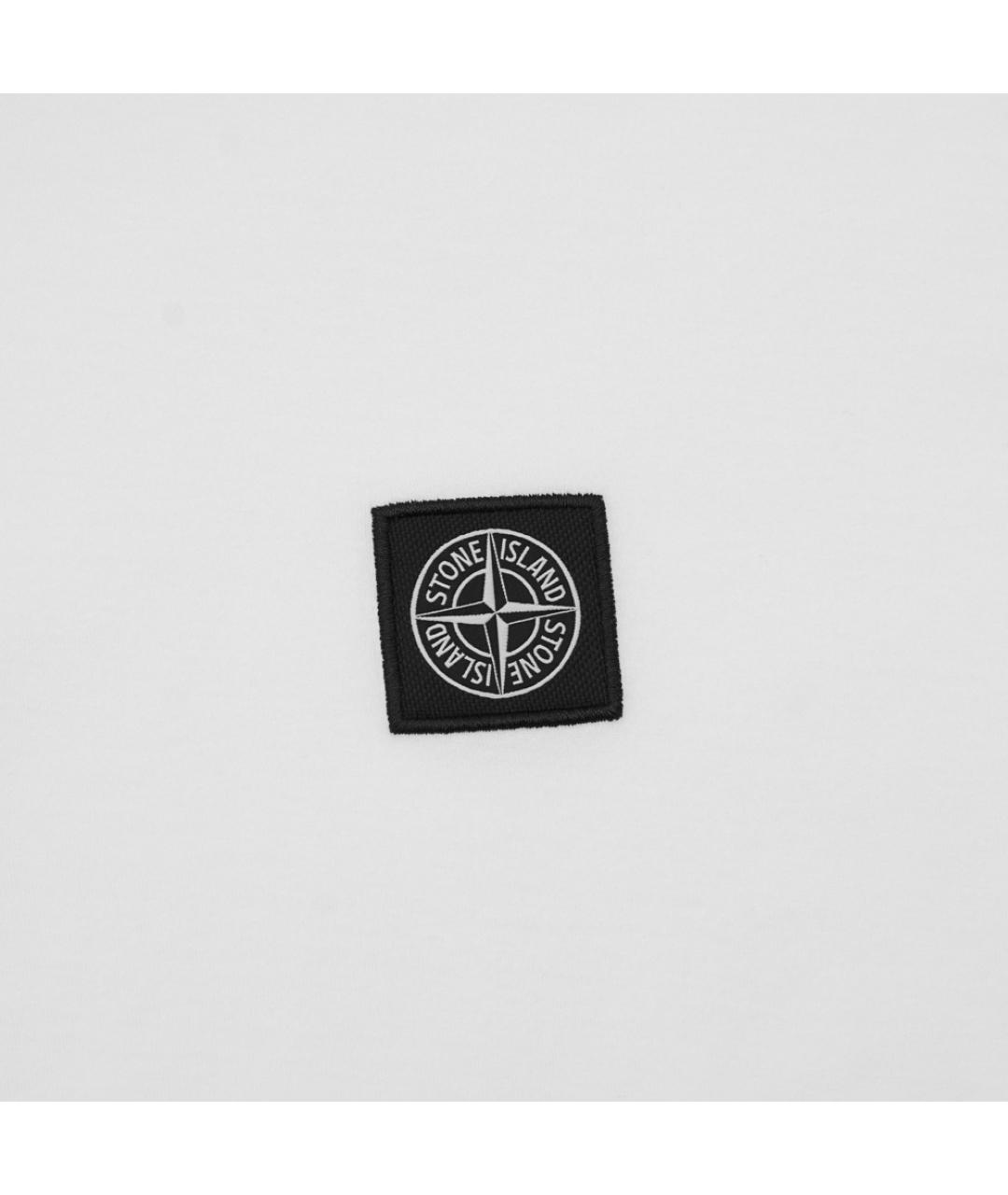 STONE ISLAND Белая хлопковая футболка, фото 3