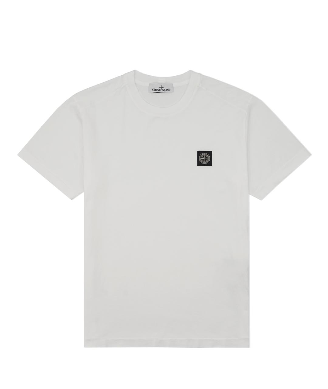 STONE ISLAND Белая хлопковая футболка, фото 1