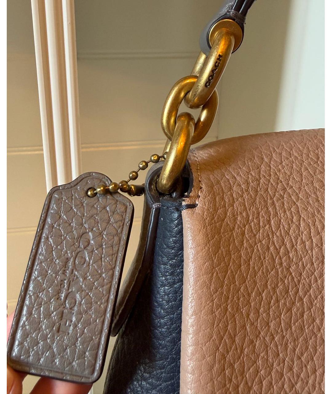 COACH Мульти кожаная сумка с короткими ручками, фото 4