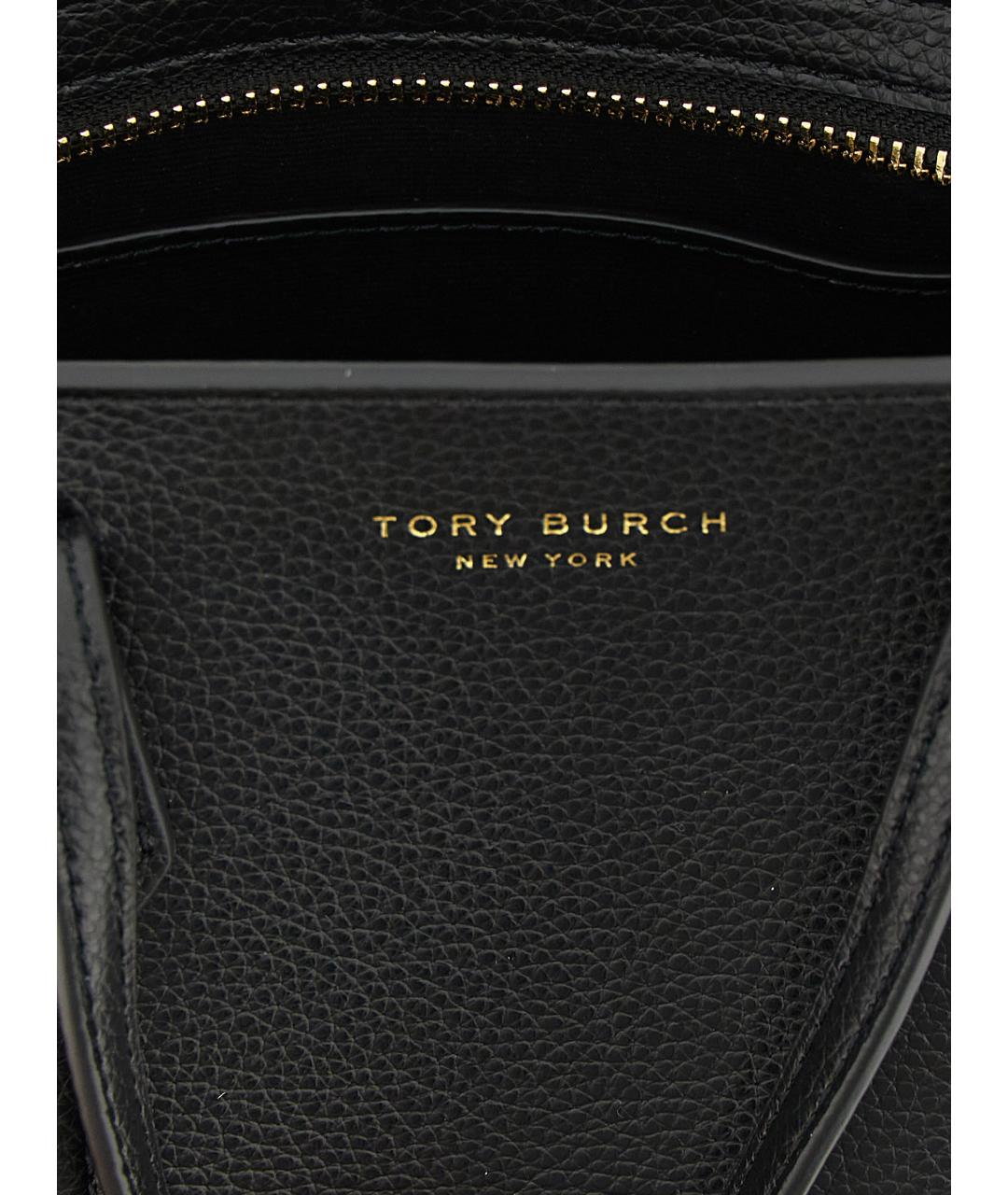 TORY BURCH Черная кожаная сумка через плечо, фото 4
