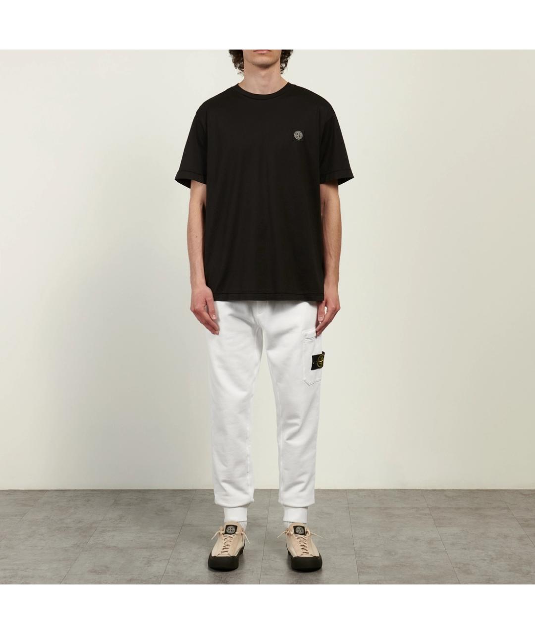 STONE ISLAND Черная хлопковая футболка, фото 7