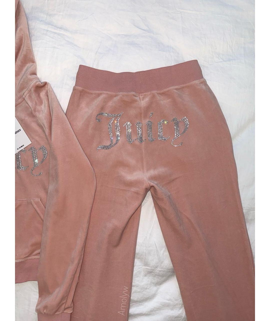 JUICY COUTURE Розовый велюровый спортивные костюмы, фото 3