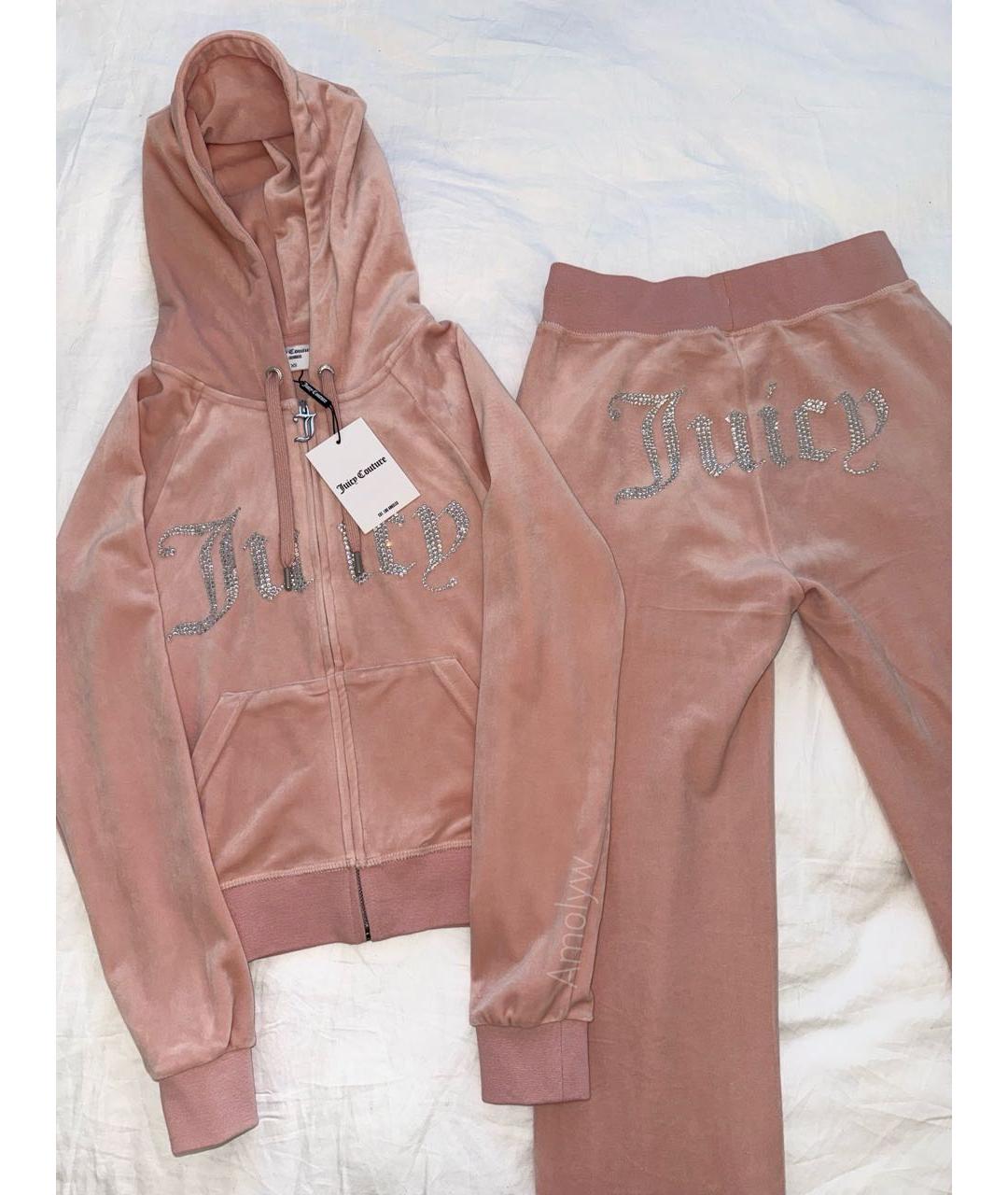 JUICY COUTURE Розовый велюровый спортивные костюмы, фото 2