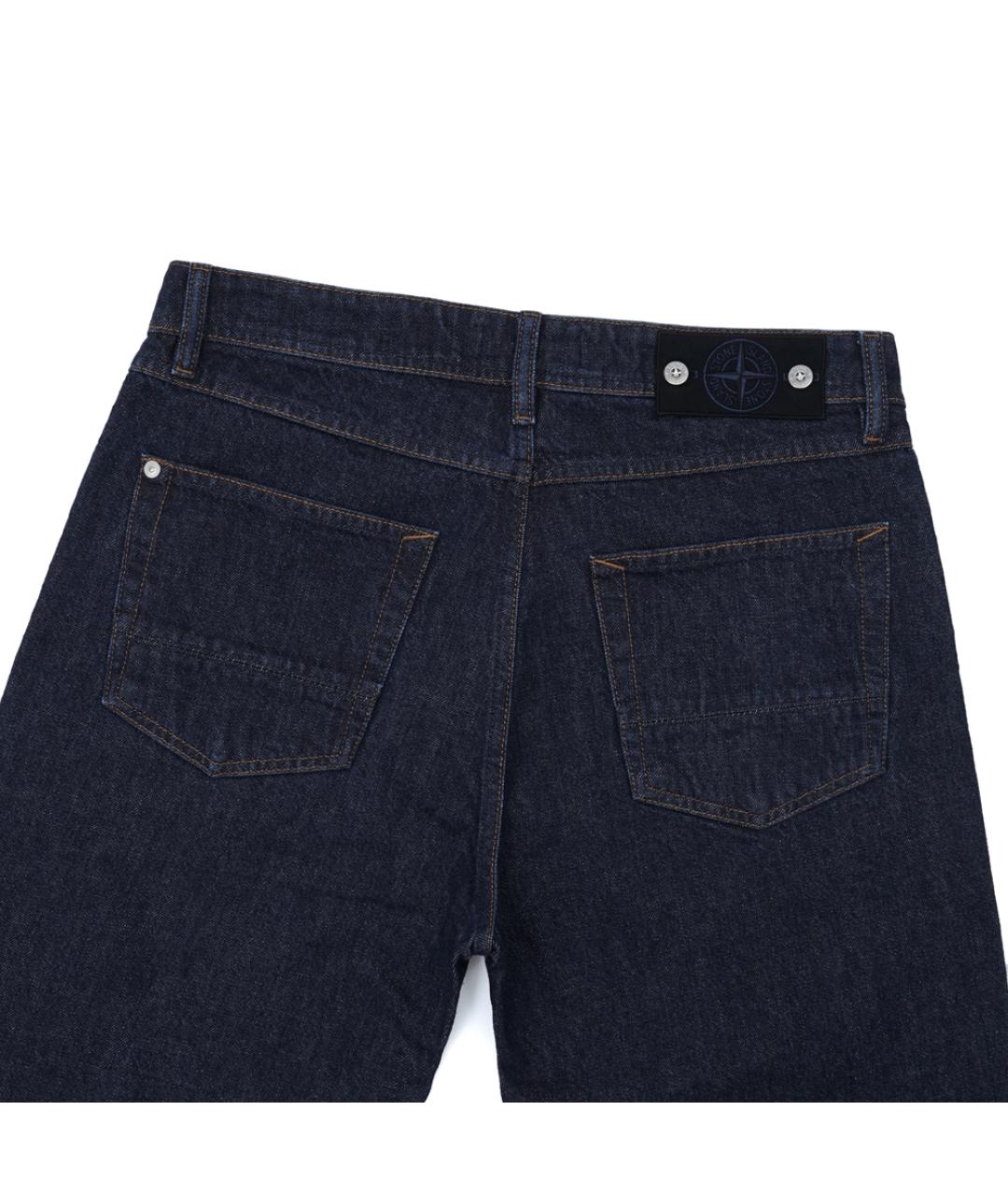 STONE ISLAND Синие хлопковые прямые джинсы, фото 5
